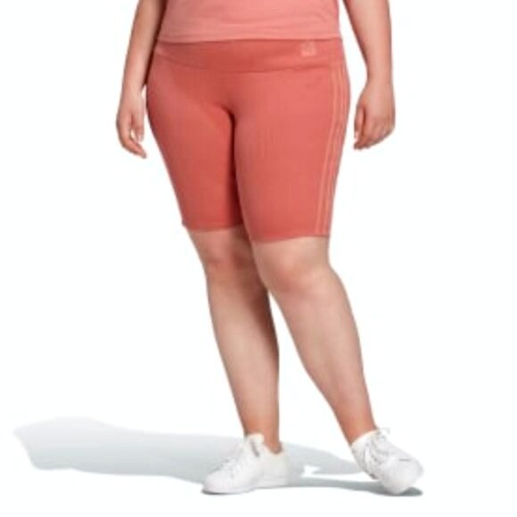 adidas Pants - New Adidas Ash Pink Plus Size Ribbed Bicycle Short Tights Women's Size US 3X